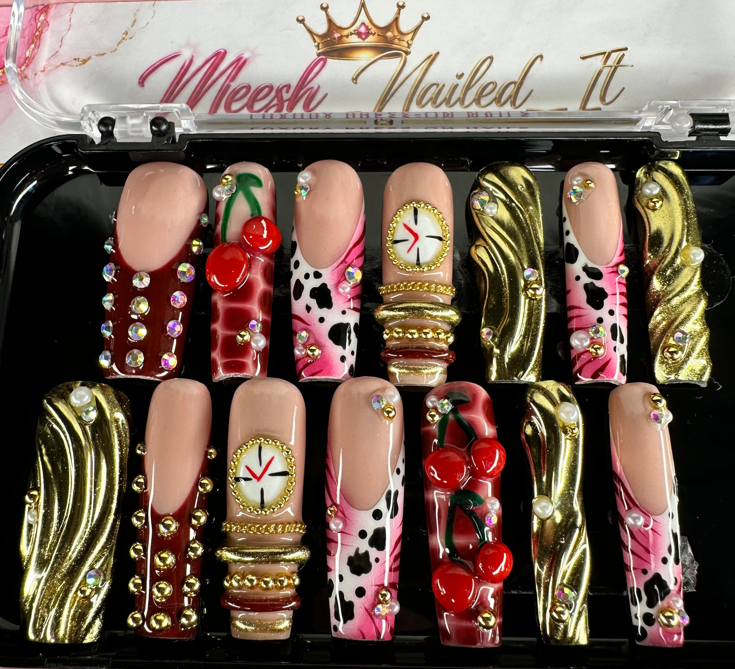Cherry Hour | 14-Piece Extended Size Press-On Nail Set