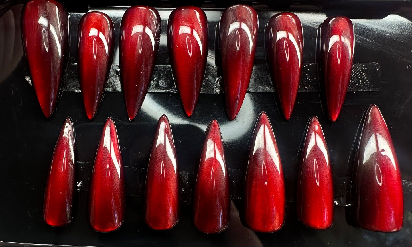 Crimson Eclipse 14-Piece Stiletto Press-On Nail Set
