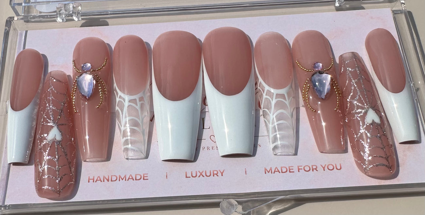 Gilded Web | Extra Long Coffin Size Large Press-On Nail Set