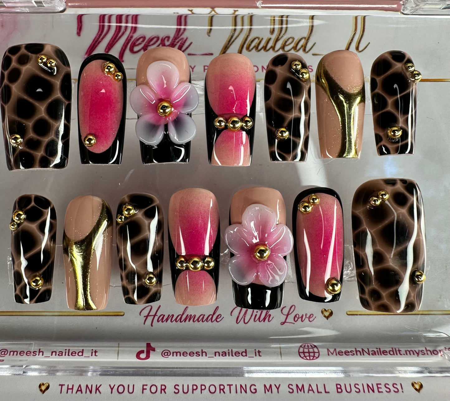 Wild Rose Luxe | 14-Piece Extended Size Press-On Nail Set