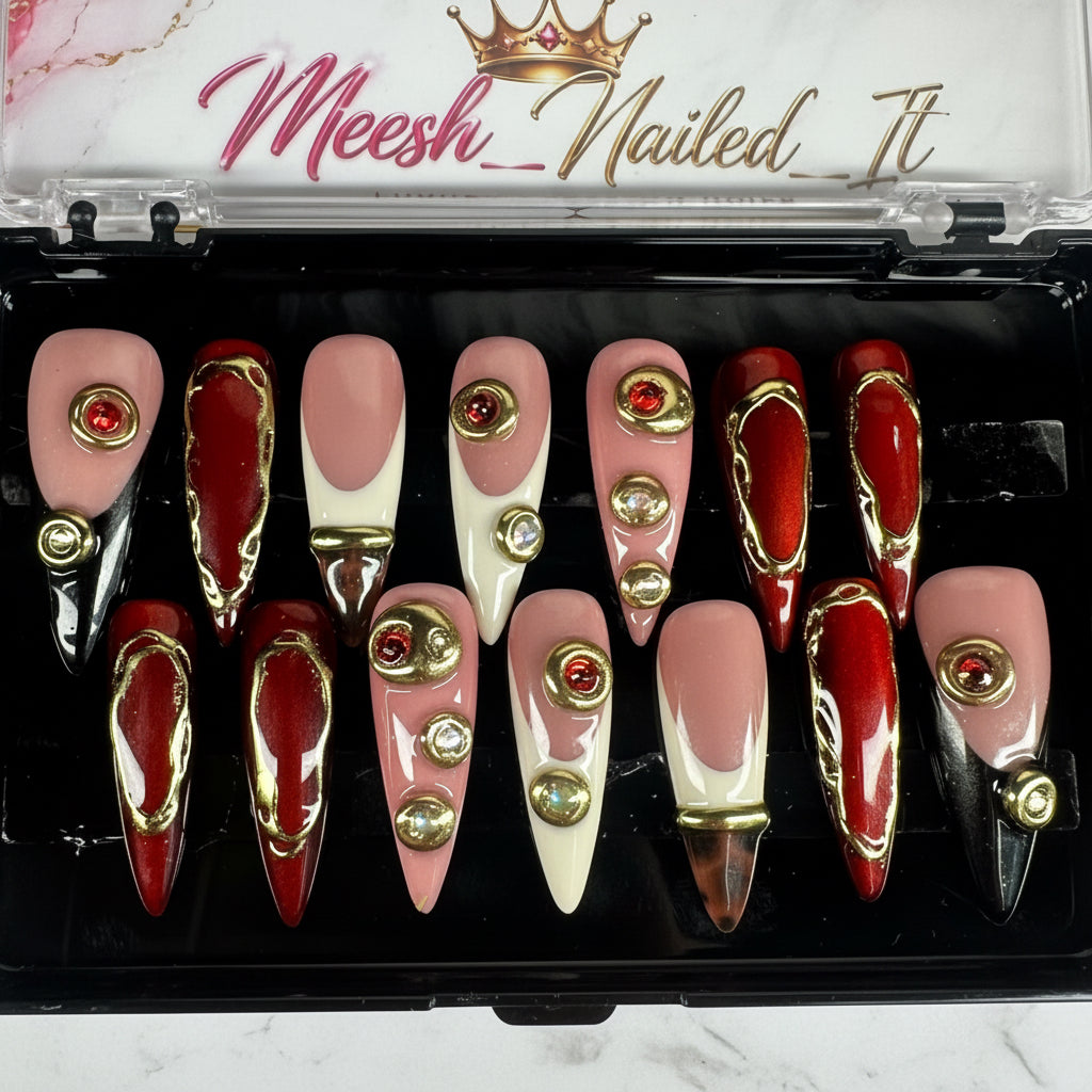 Gilded Ember | 14-Piece Extended Size Press-On Nail Set