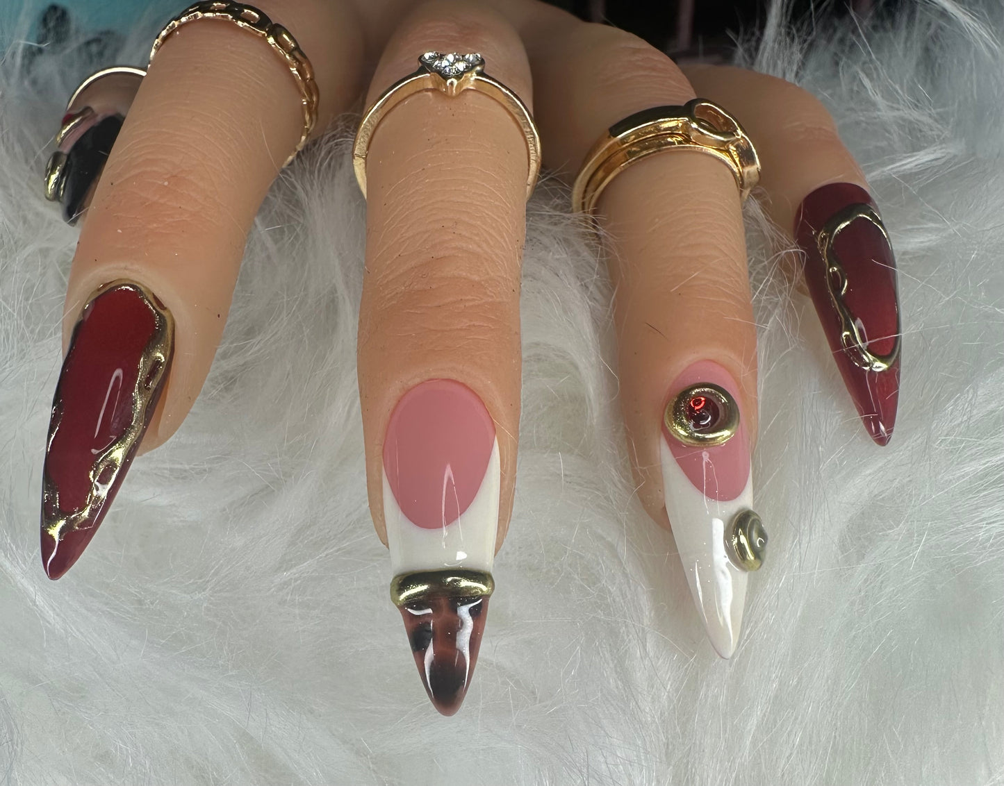 Gilded Ember | 14-Piece Extended Size Press-On Nail Set