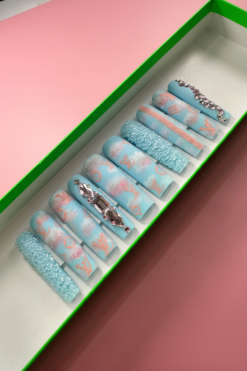 Couture Sky Press-On Nails | Extra Long Square | Size Medium