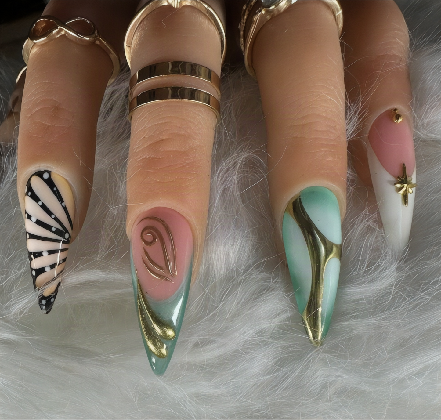 Monarch Garden Luxury Press-On Nails | 14-Piece Extended Size Set